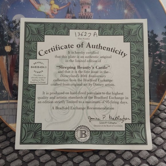 Bradford Exchange Sleeping Beauty's Castle 40th Anniversary Plate - Picture 2 of 4